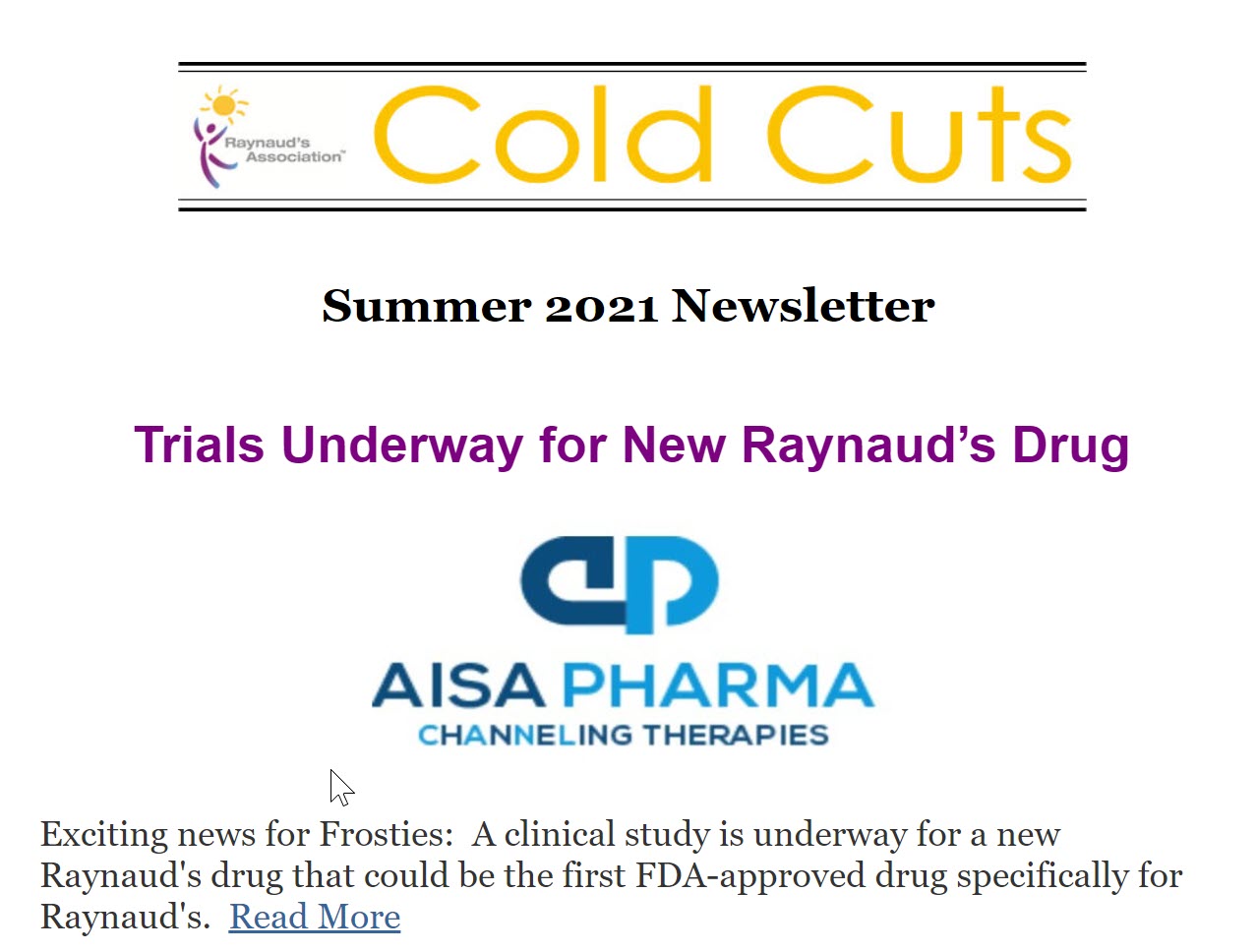 Cold Cuts Summer 2021 Newsletter